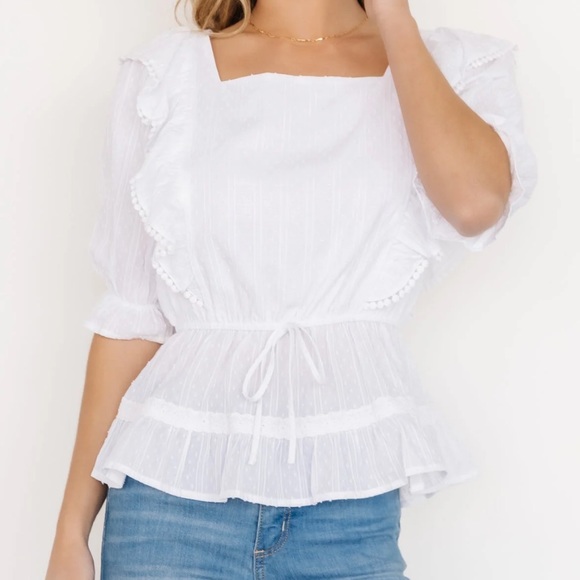 Sugarlips Tops - NWT Sugarlips Adley Ruffle Top | White